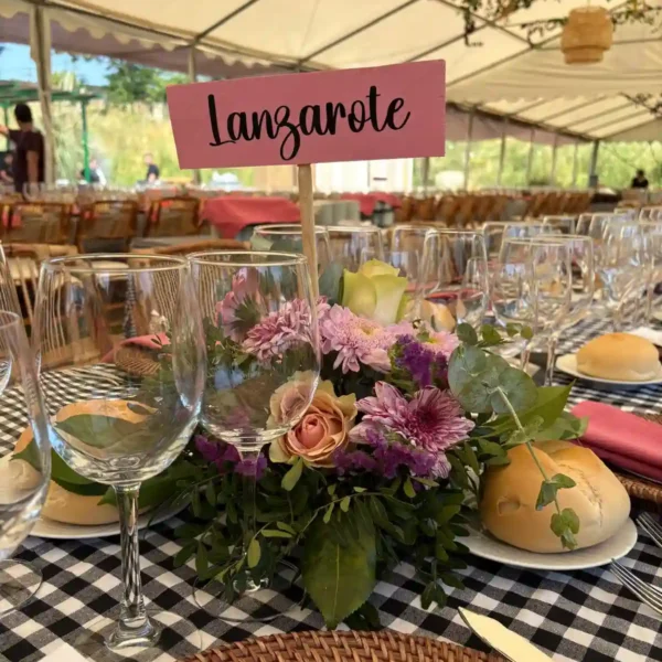 señalética para mesas en bodas en Madrid